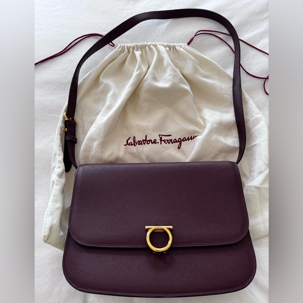 Salvatore Ferragamo Burgundy Crossbody Bag